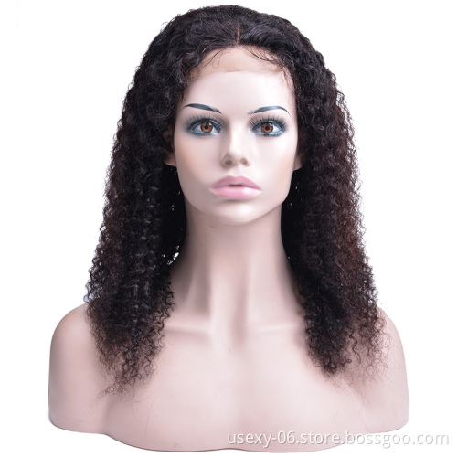 Brazilian Hair 100 Original 150 Density Kinky Curly 4x4 Lace Closure Wigs Human Hair